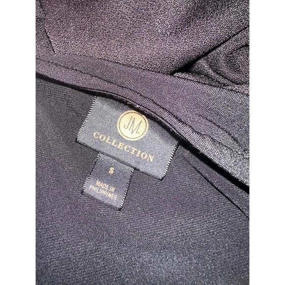 JM Collection Black V-Neck Blouse with Embellished Trim – Size Small - Picture 2 of 2